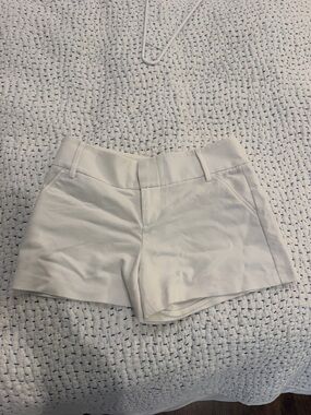 Alice + Olivia White Tailored High-Rise Shorts